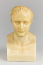 A LATE 19TH/EARLY 20TH CENTURY CLASSICAL WAX LIBRARY BUST OF A GENTLEMEN.