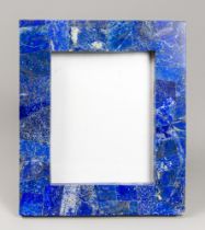 A LAPIS LAZULI PICTURE FRAME (h 32.5cm x w 28cm x d 3cm)