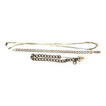 VINTAGE 9CT GOLD, PADLOCK HEART CLASPED CURB LINK BRACELET. TOGETHER WITH A 9CT GOLD BRACELET AND