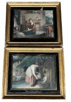 WITHDRAWN AFTER GEORGE MORLAND, A PAIR OF 19TH CENTURY COLOURED ENGRAVINGS Titled ‘The Young