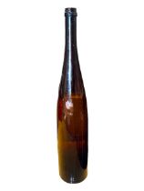 AN EXTREMELY LARGE VINTAGE BROWN GLASS BOTTLE VASE. (h 77cm)