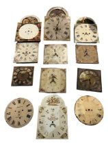 A COLLECTION OF TWELVE 18TH/19TH CENTURY LONGCASE CLOCK Dials two signed John Adams