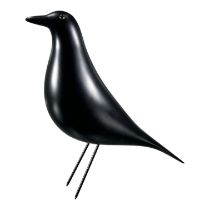 VITRA EAMES HOUSE BIRD SCULPTURE IN BLACK. (h 28cm x w 27.8cm x d 8.5cm)