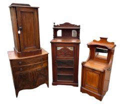 A COLLECTION OF 19TH CENTURY FURNITURE To include an Edwardian walnut music cabinet, Victorian