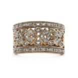 A 9ct gold diamond set ring,