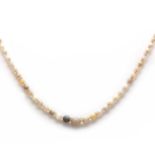 An Edwardian opal and faceted rock crystal bead necklace,