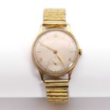 A gentlemen's 9ct gold Omega mechanical strap watch, c.1940,