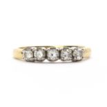 An 18ct gold diamond five stone ring,