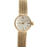 A ladies' 9ct gold Garrard mechanical bracelet watch,