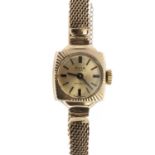 A ladies' 9ct gold Avia mechanical bracelet watch,
