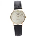 A 9ct gold Longines mechanical strap watch, c.1960,