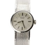 A ladies' 9ct white gold Record 'De Luxe' mechanical bracelet watch,