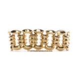 A gold hollow link bracelet,