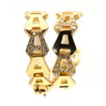 A pair of 18ct gold diamond set Asprey 'Signature' design hoop earrings, c.2006,
