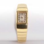 A ladies' 18ct gold Jaeger-LeCoultre 'Mini Reverso' quartz bracelet watch, c.1980,