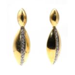 A pair of diamond drop earrings, by Lime Blue,