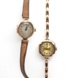 Two ladies' 9ct gold mechanical watches,