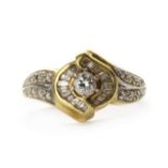 A gold diamond ring,