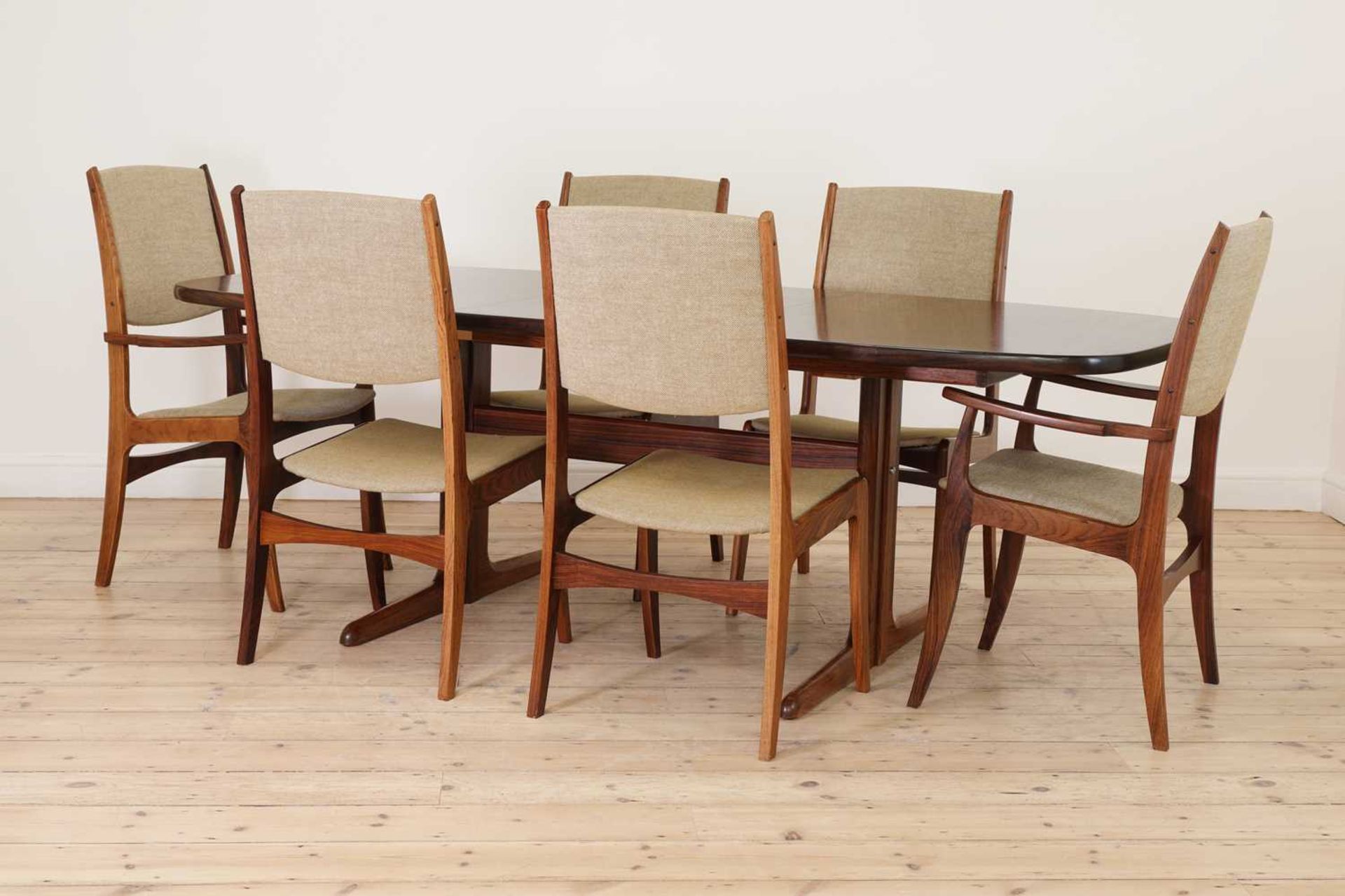 A Danish rosewood dining suite,