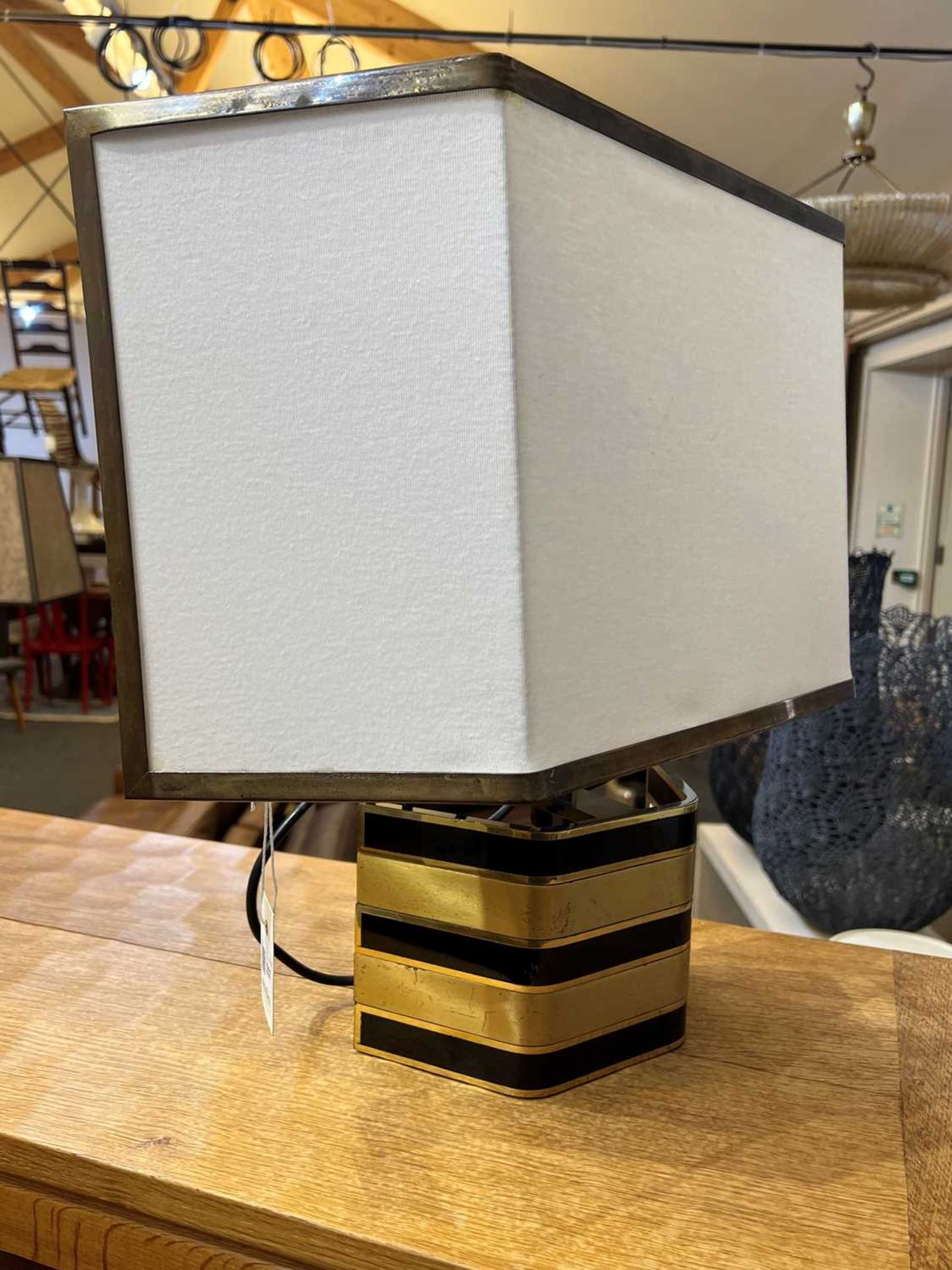 A Romeo Rega lacquered brass and enamelled table lamp, - Bild 8 aus 9