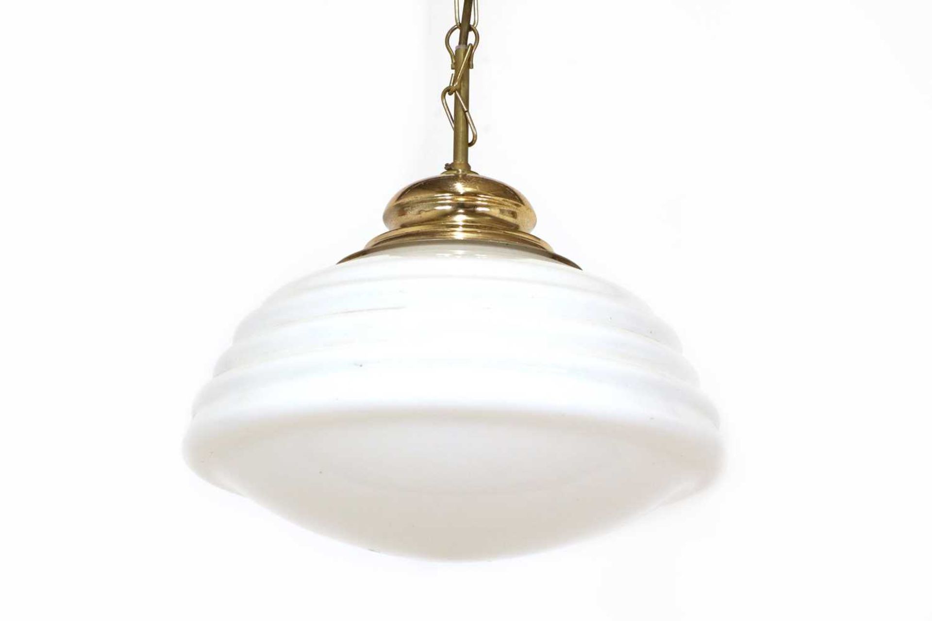 An opaline pendant ceiling light,