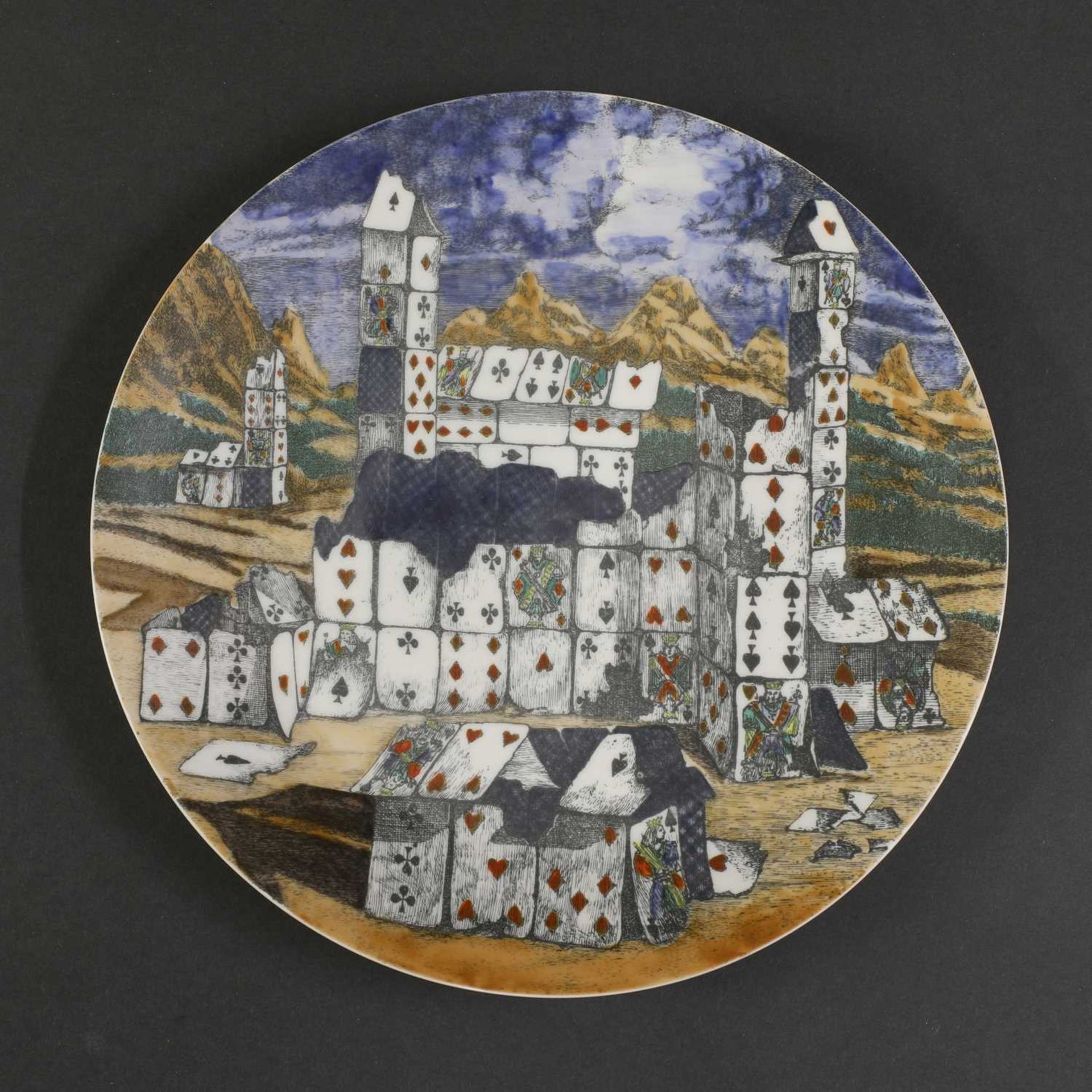 Ten 'Città di Carte' (City of Cards) porcelain plates, - Image 3 of 15