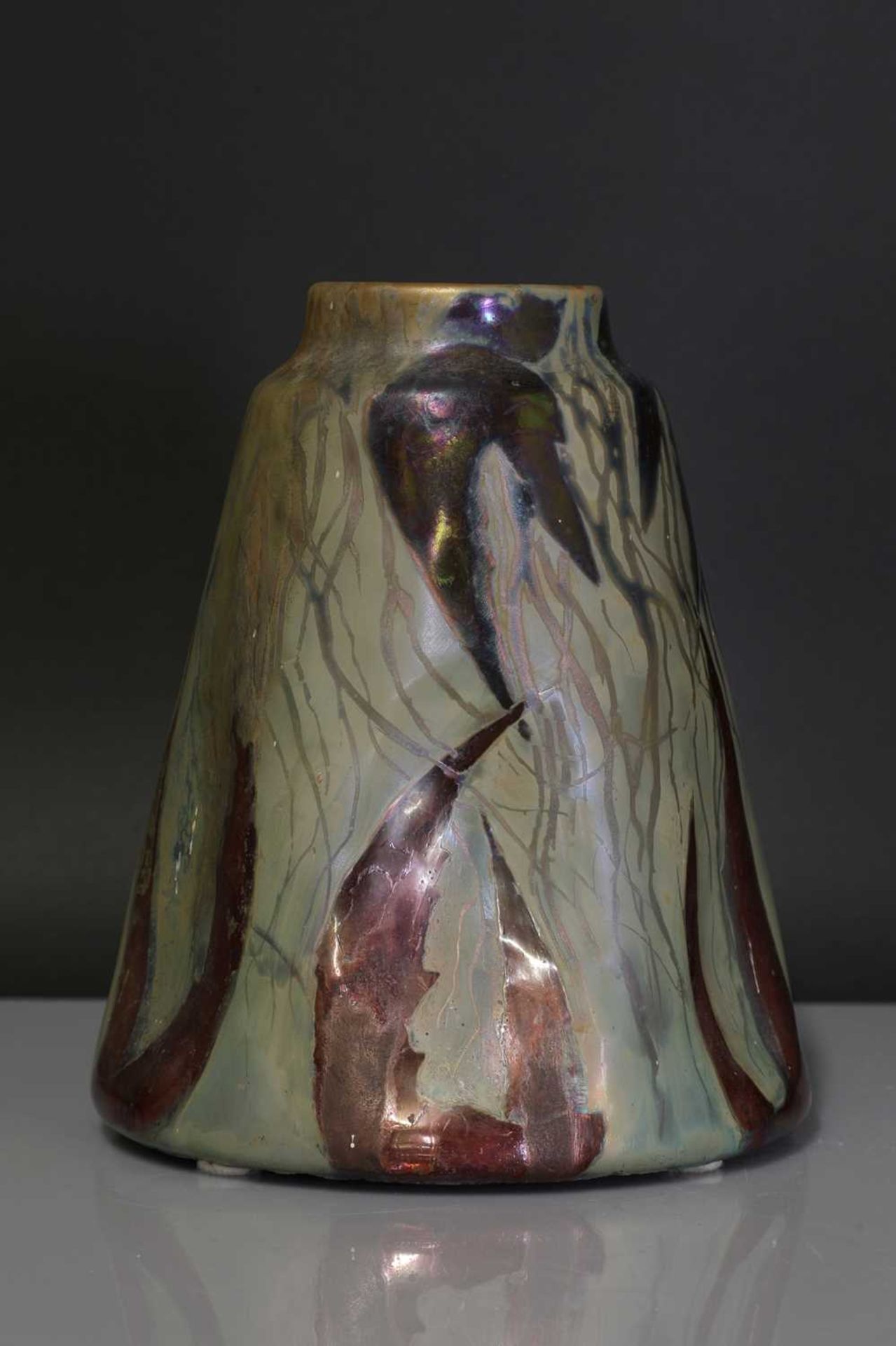 A Clément Massier 'Golfe-Juan' iridescent lustre vase, - Image 2 of 11