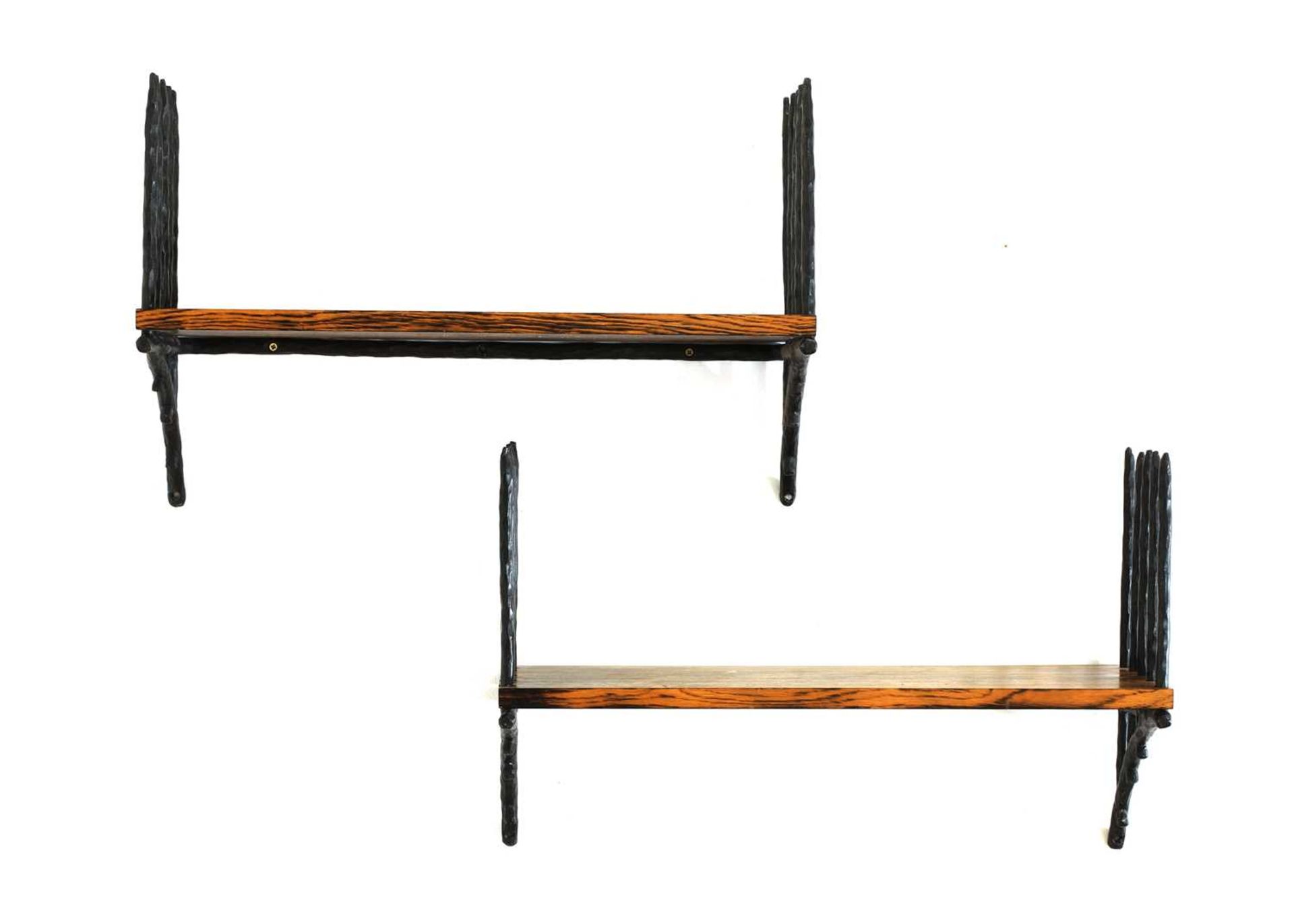 A pair of modernist wrought iron étagères, - Bild 2 aus 5