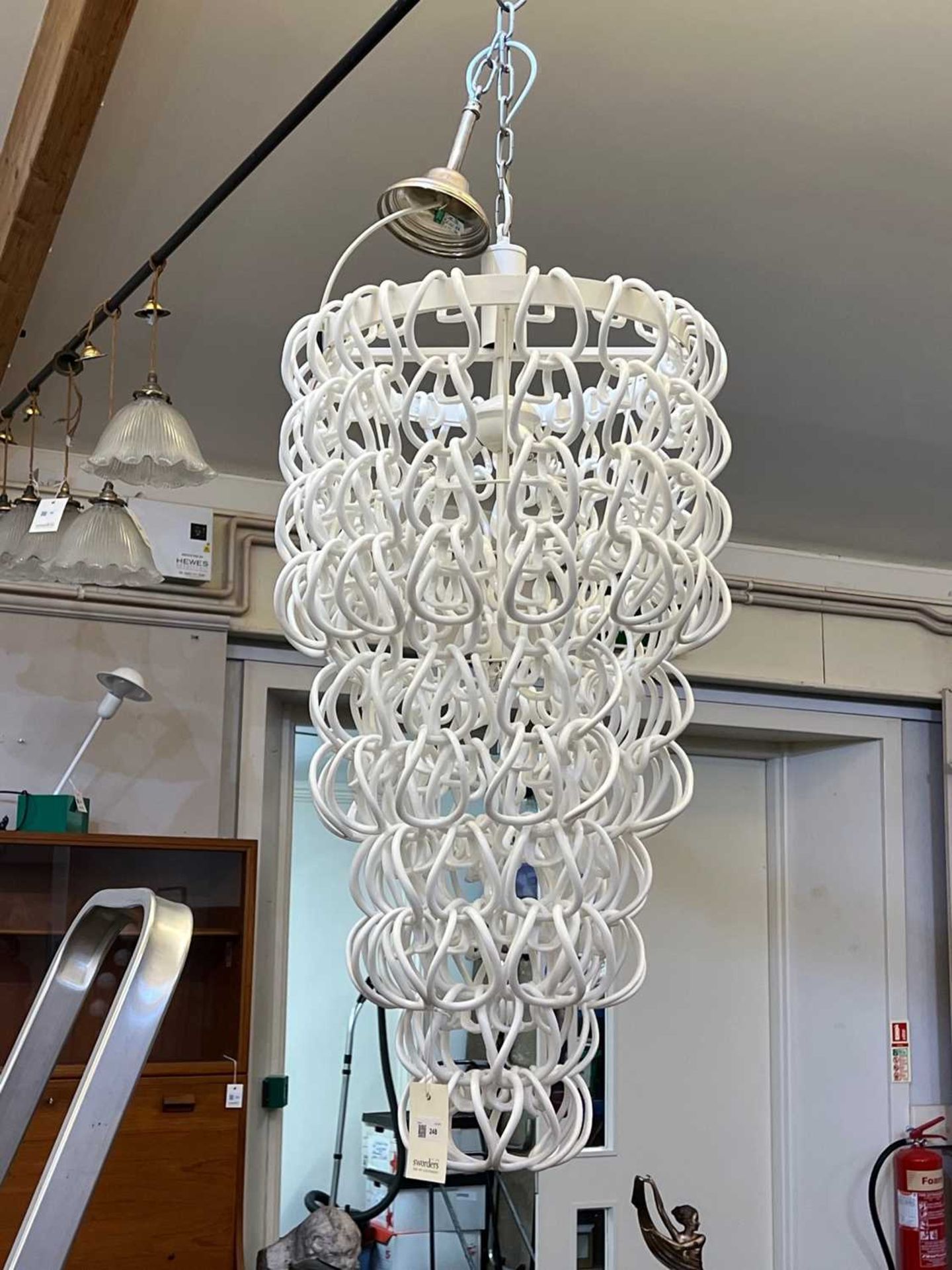 A contemporary glass hook chandelier, - Image 2 of 5