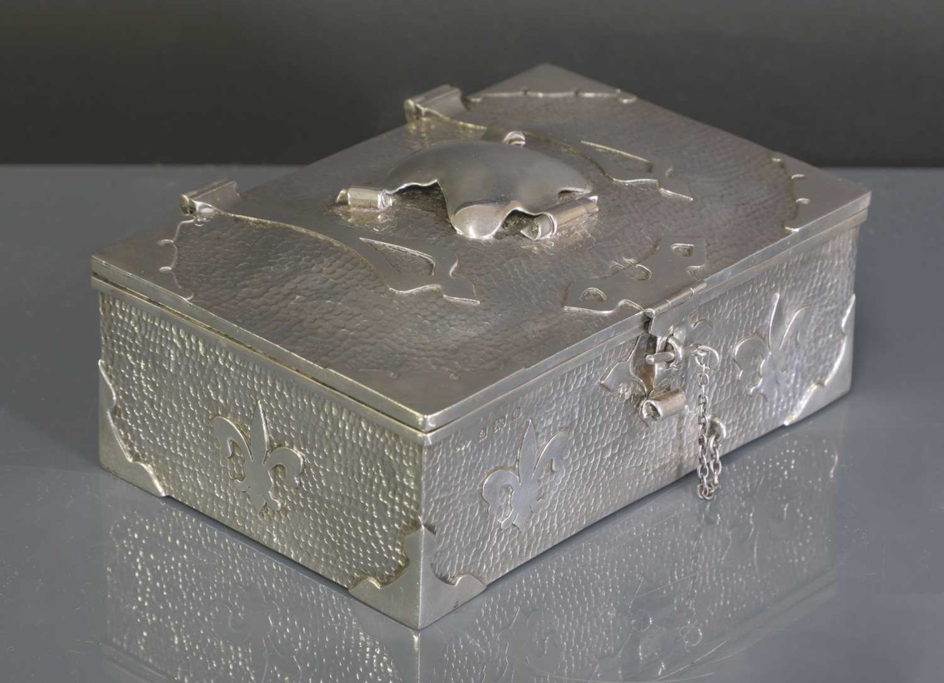 An Arts and Crafts silver casket,