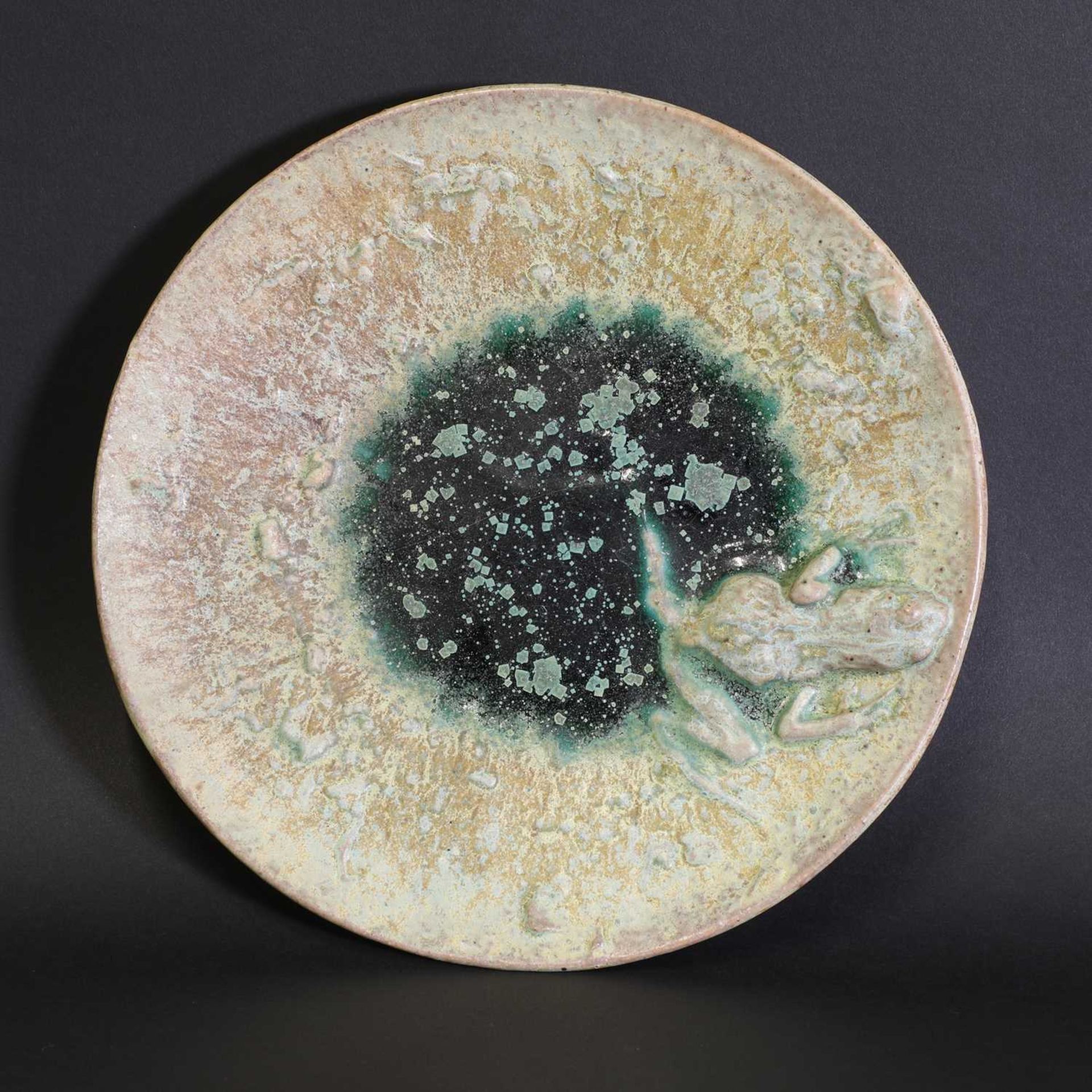 A French glazed stoneware dish,