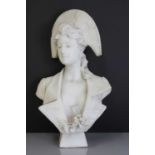 A marble bust of a lady,