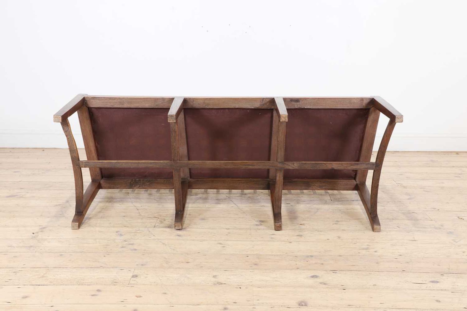 A Cotswold School oak chair-back settee, - Bild 4 aus 10