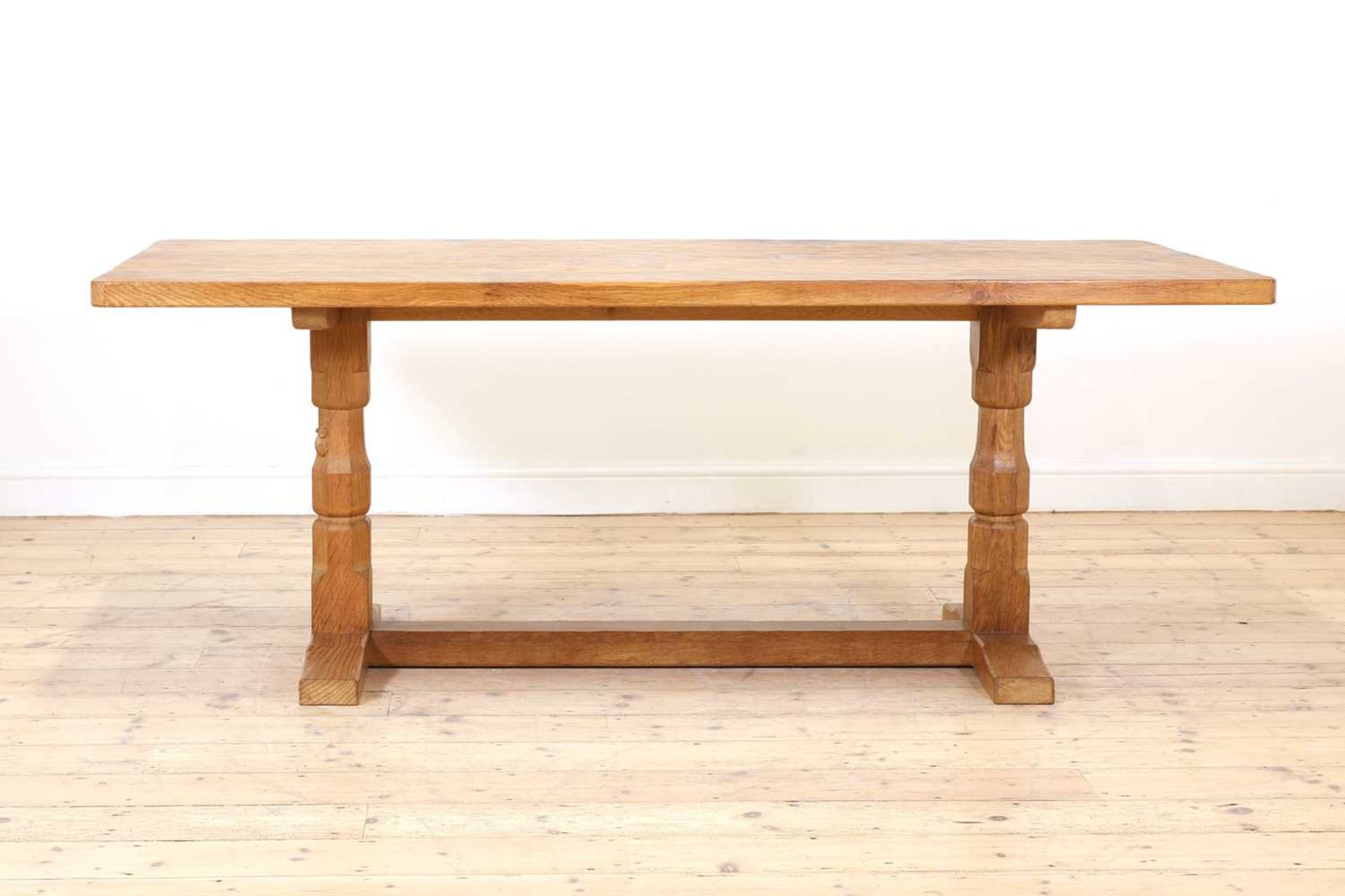A Robert 'Mouseman' Thompson oak refectory table, - Bild 2 aus 6