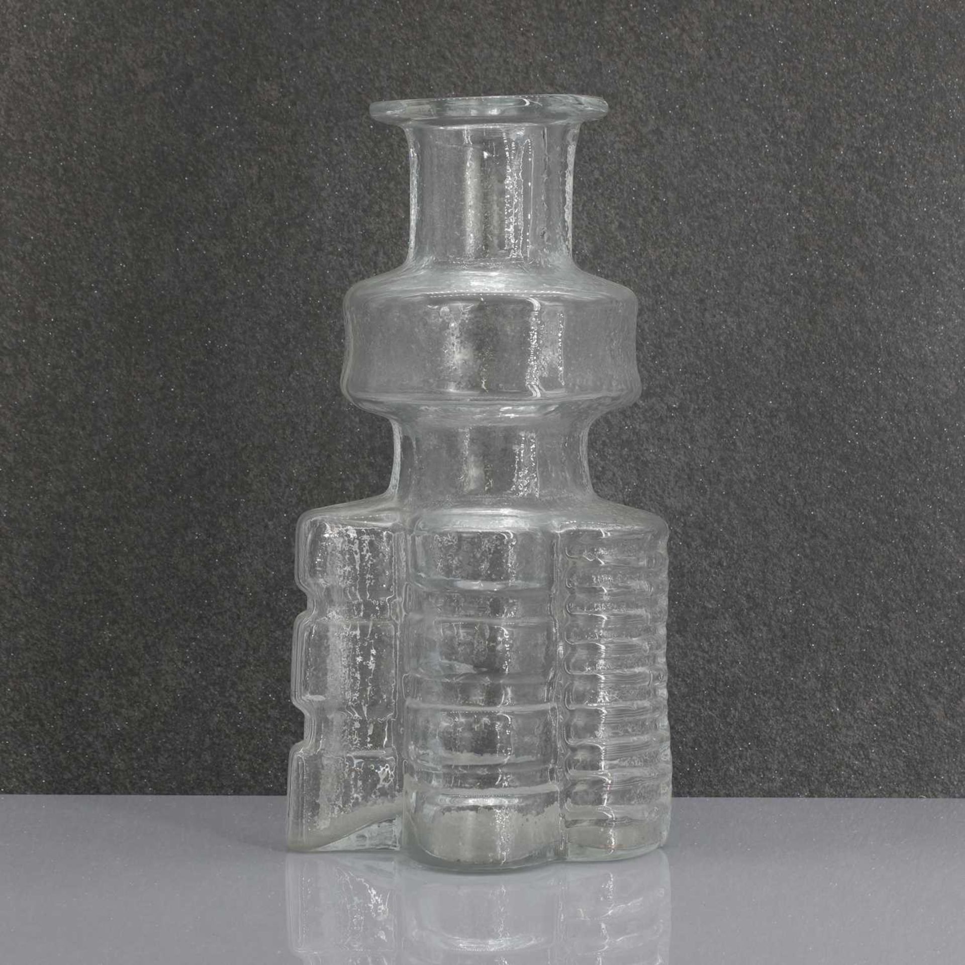 An Alsterfors moulded clear glass vase, - Image 2 of 2