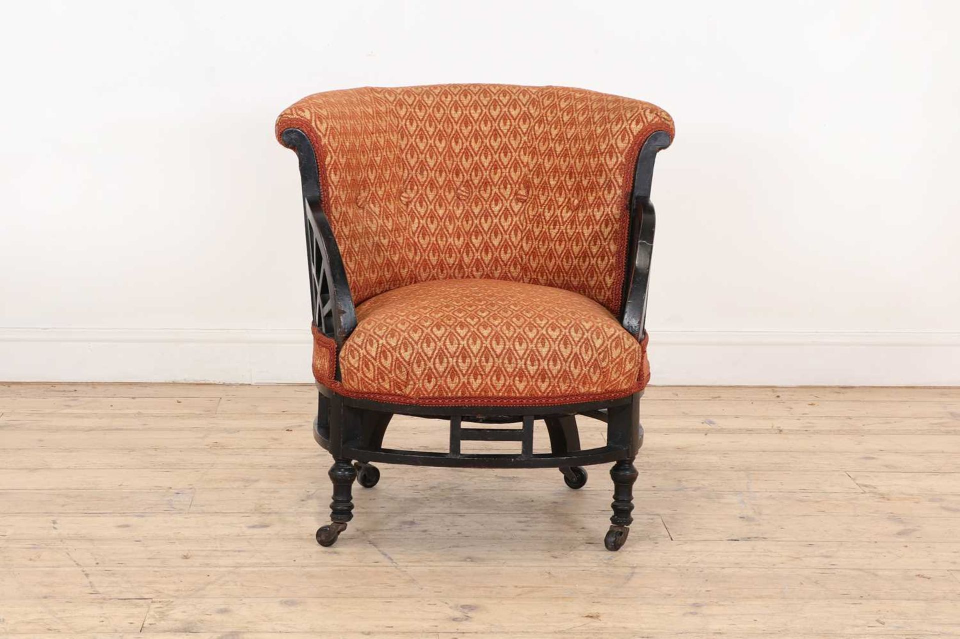 An ebonised armchair, - Bild 4 aus 4