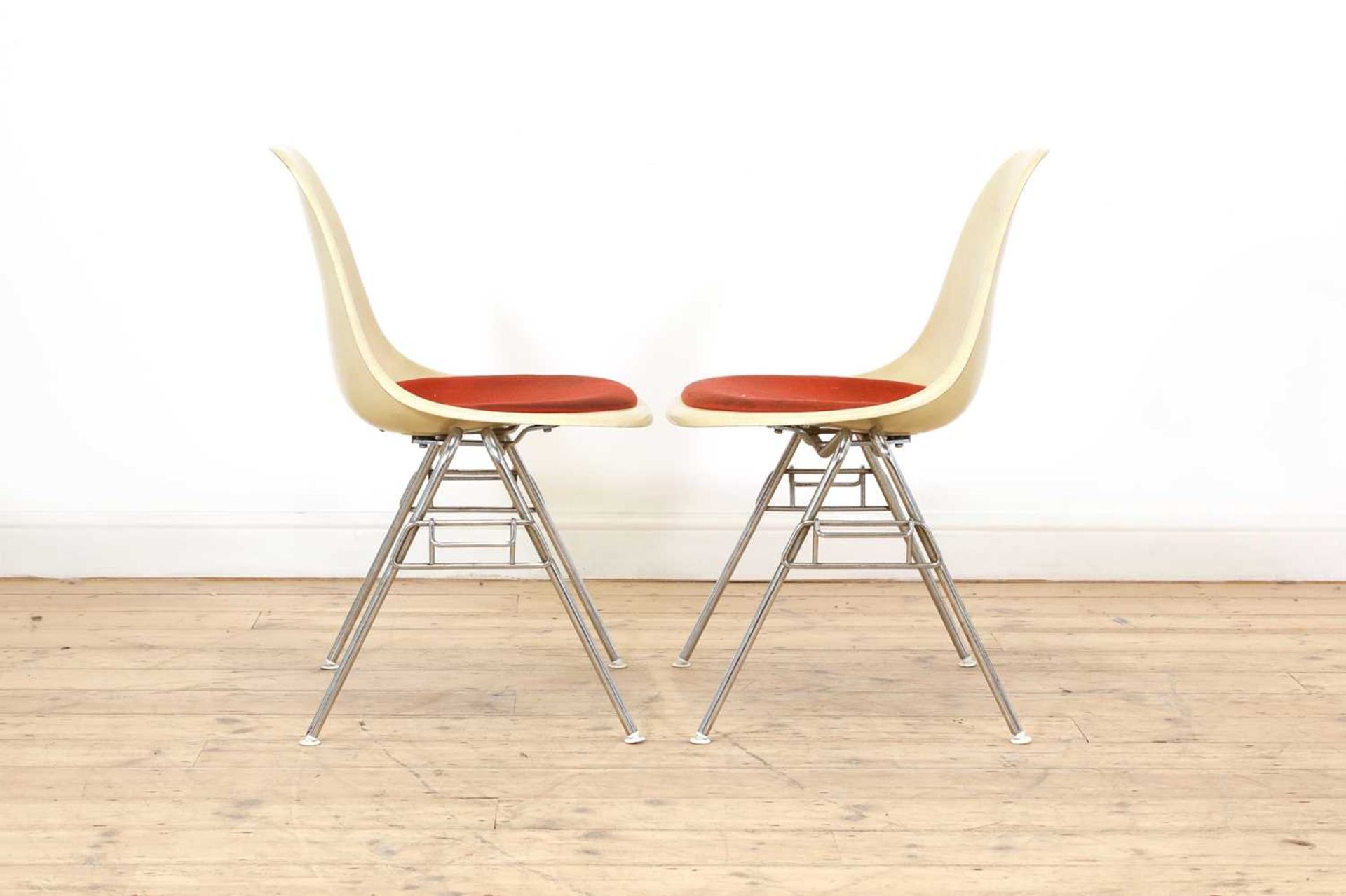 A pair of moulded 'DSS' stacking chairs, - Image 3 of 6