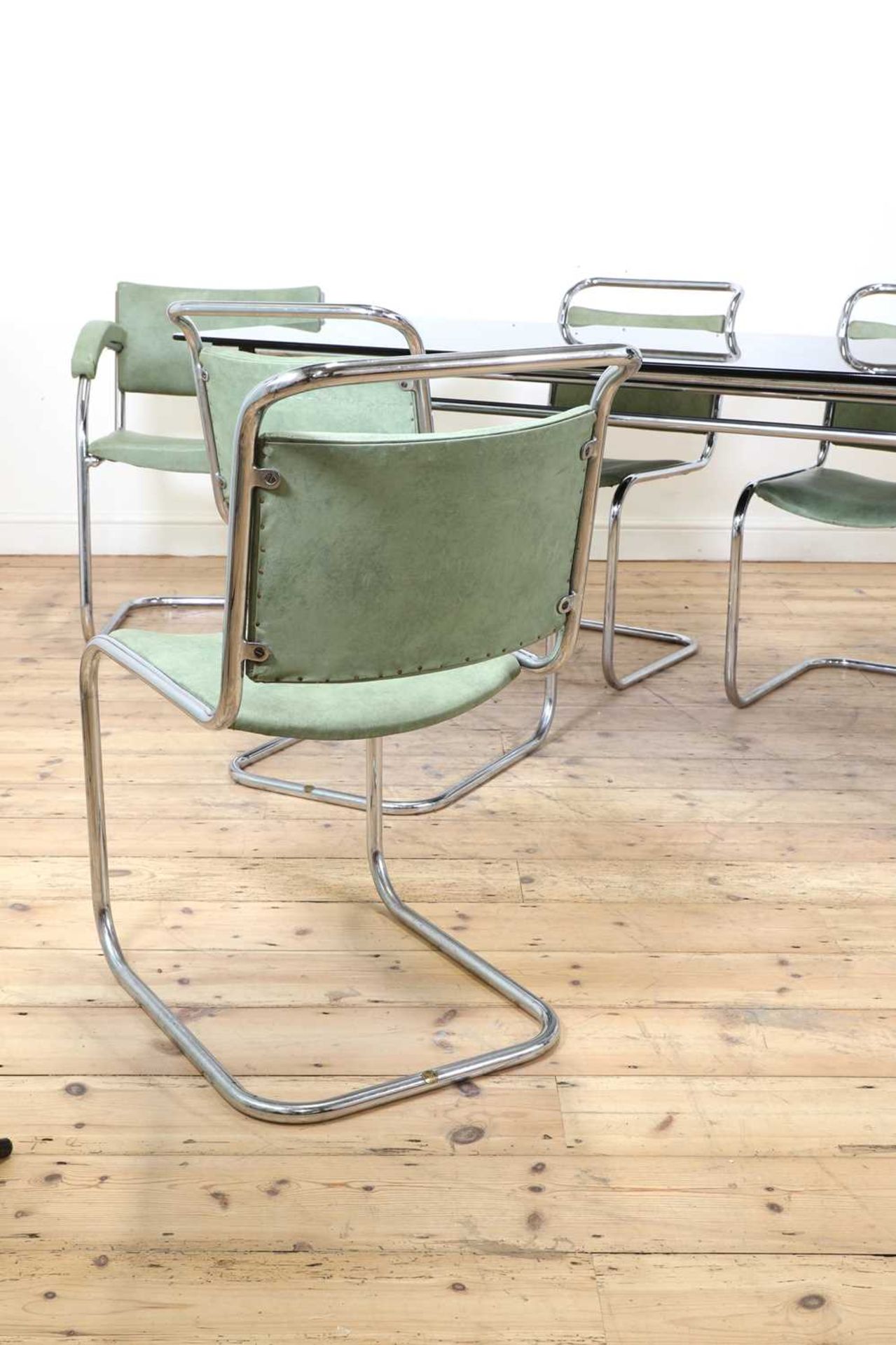 An Art Deco chrome dining table and six chairs - Image 5 of 5