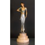 An Art Deco spelter figure,