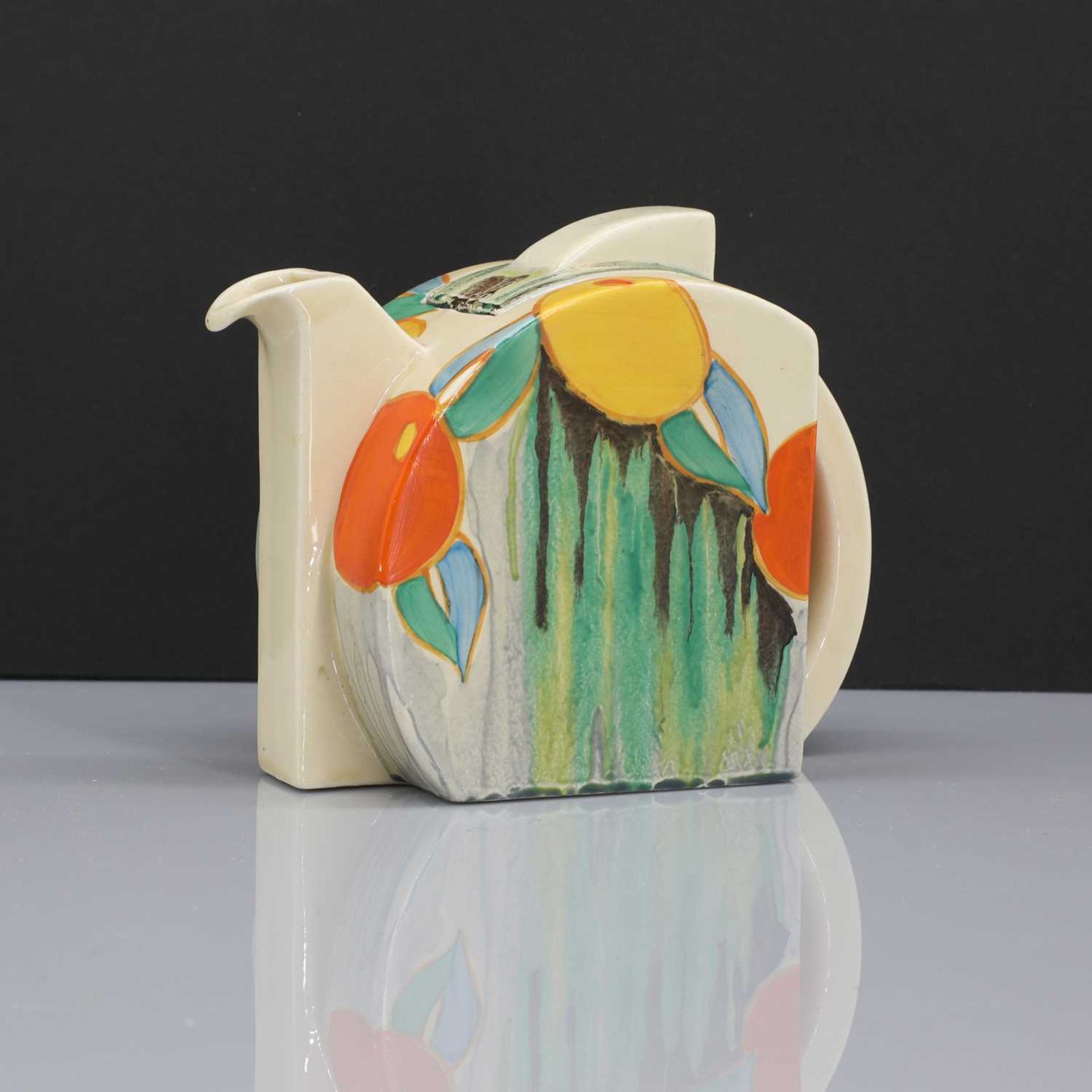 A Clarice Cliff 'Delicia Citrus' pattern Stamford teapot, - Image 2 of 5