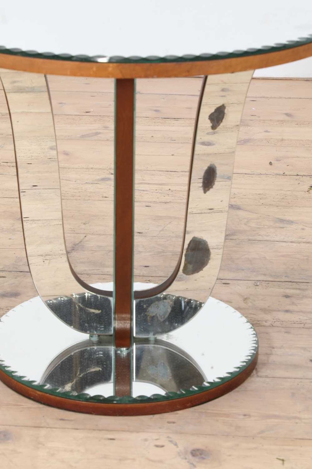 An Art Deco mirror glass occasional table, - Image 2 of 3