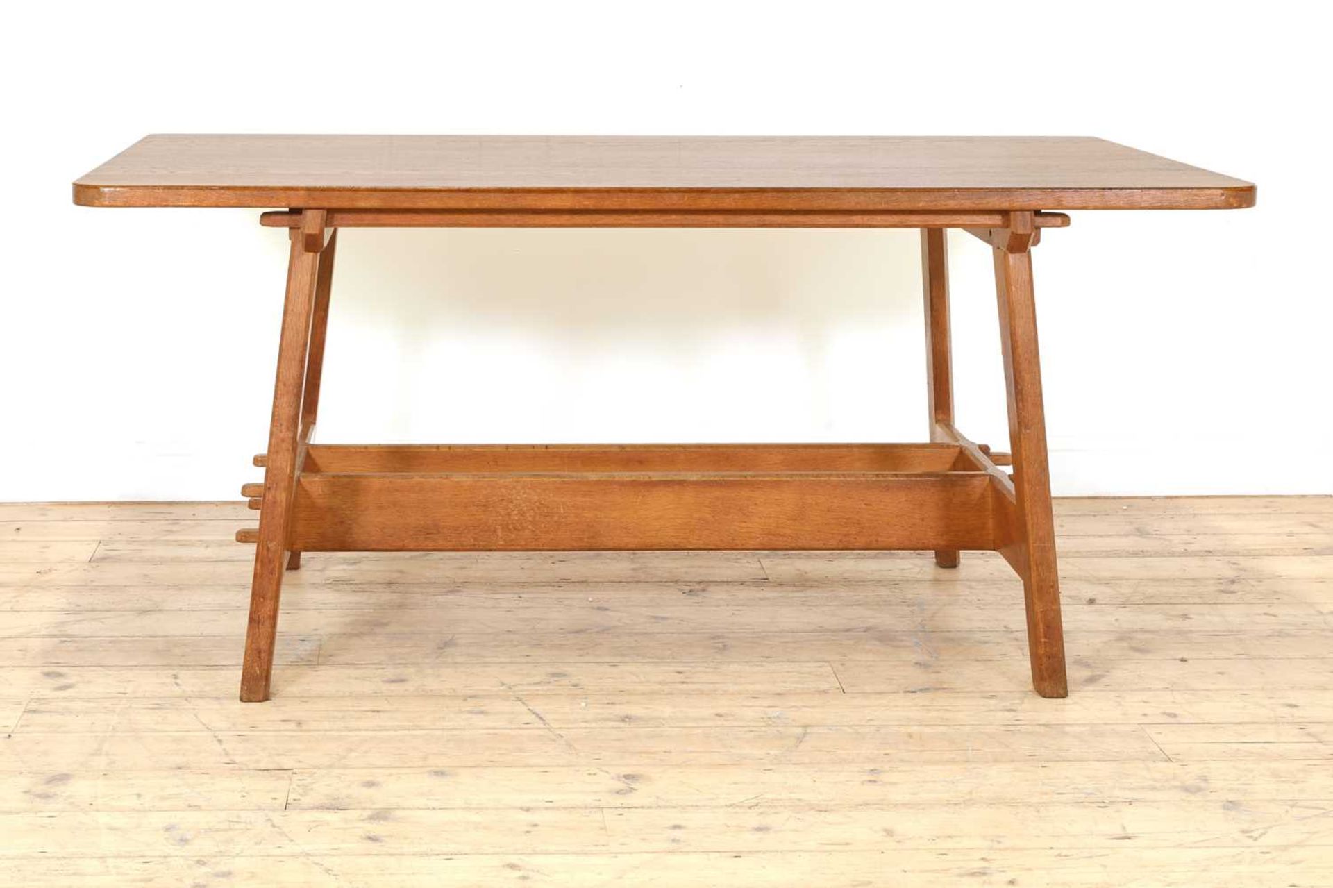 A Cotswold oak refectory table, - Image 2 of 6