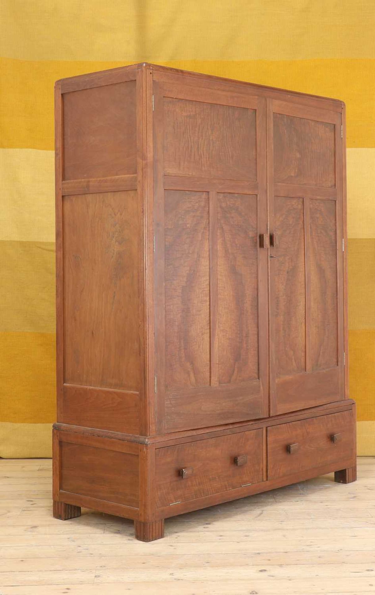 An Art Deco Token Works mahogany and cedar wardrobe,