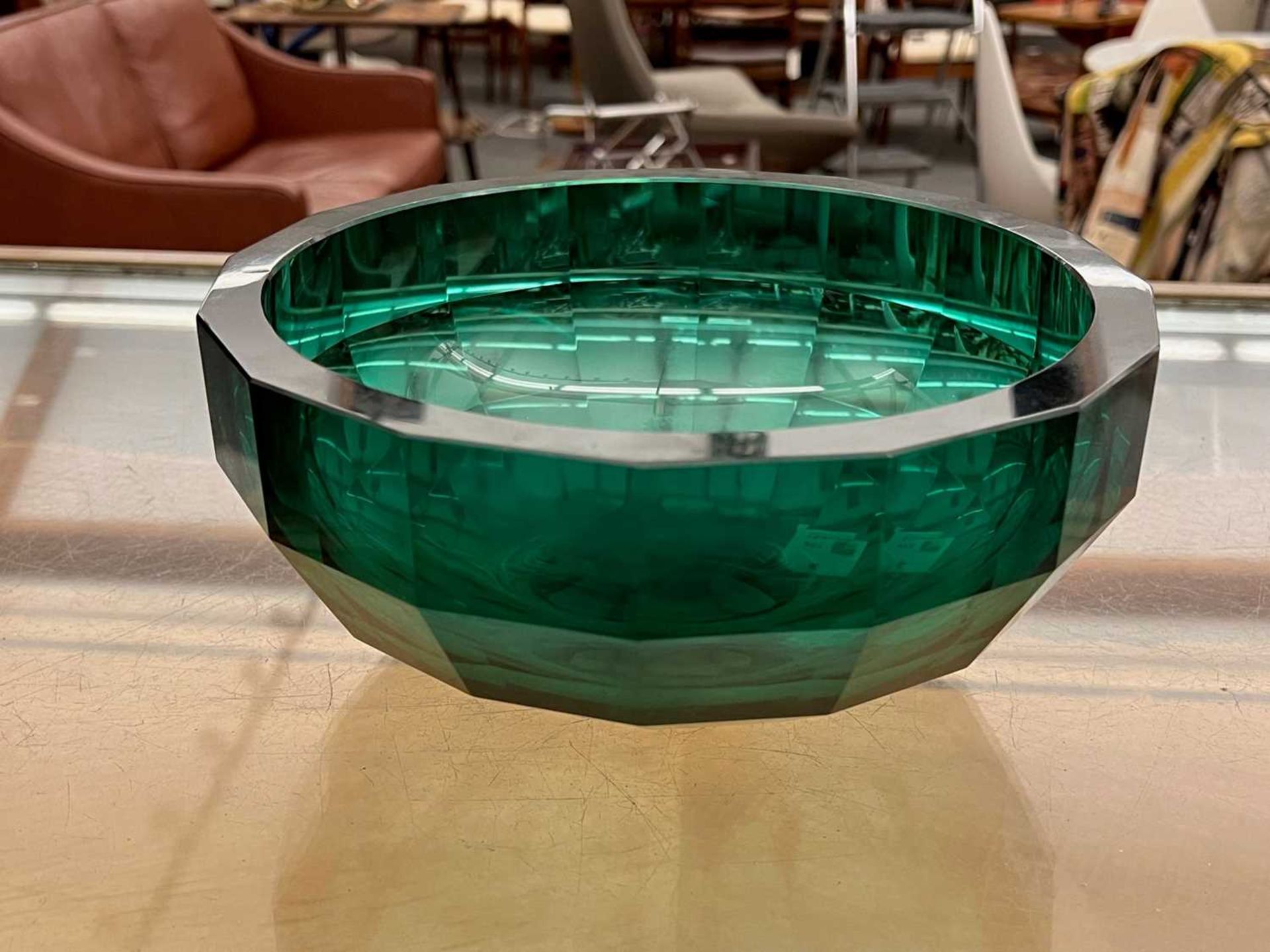 A Moser green glass bowl, - Image 4 of 6