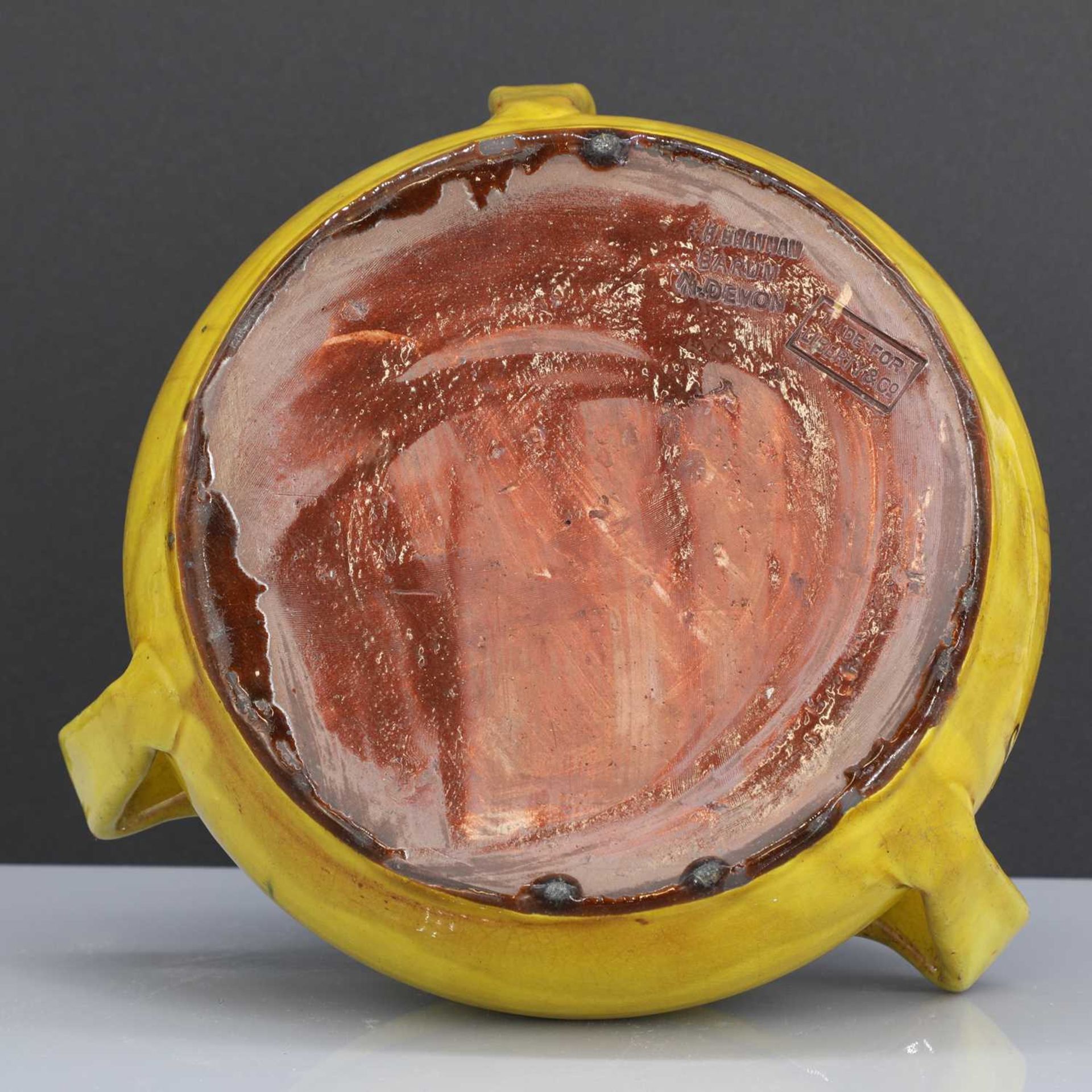 A rare Liberty & Co. yellow pottery dog bowl, - Bild 3 aus 9