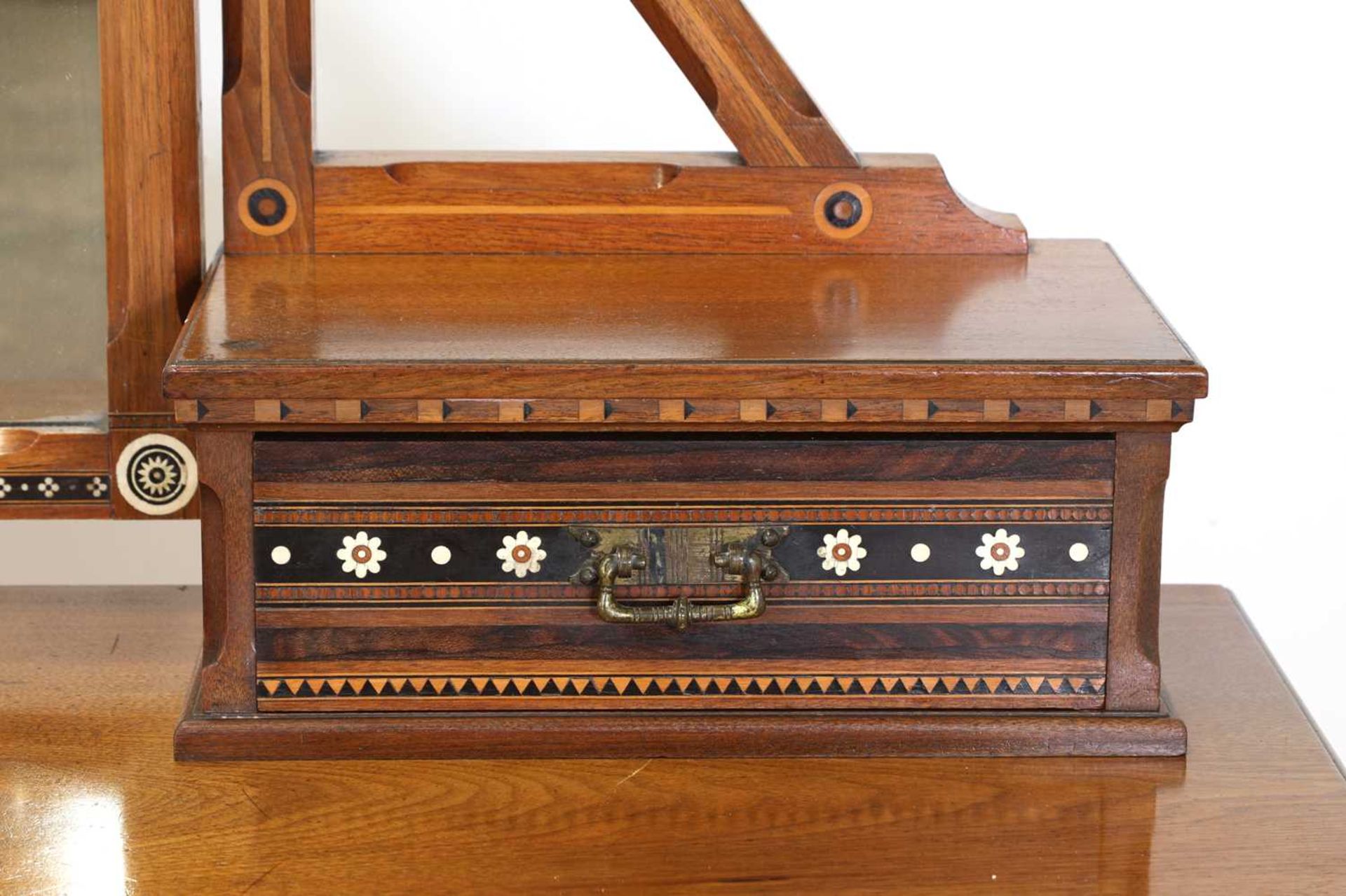 An Aesthetic walnut inlaid dressing table, - Image 4 of 20