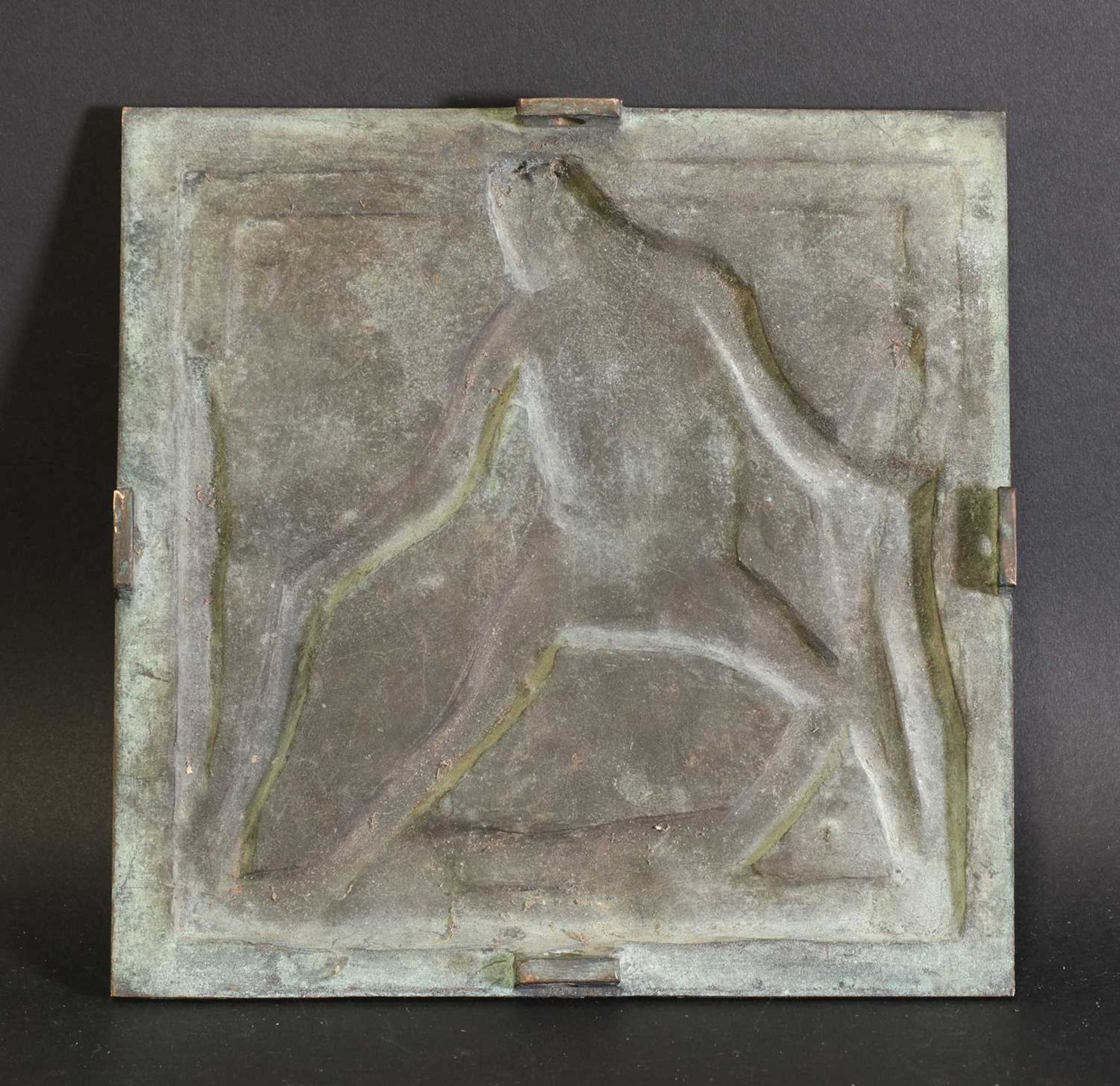 An Art Deco bronze plaque of Hercules and the Lernaean Hydra, - Bild 2 aus 2