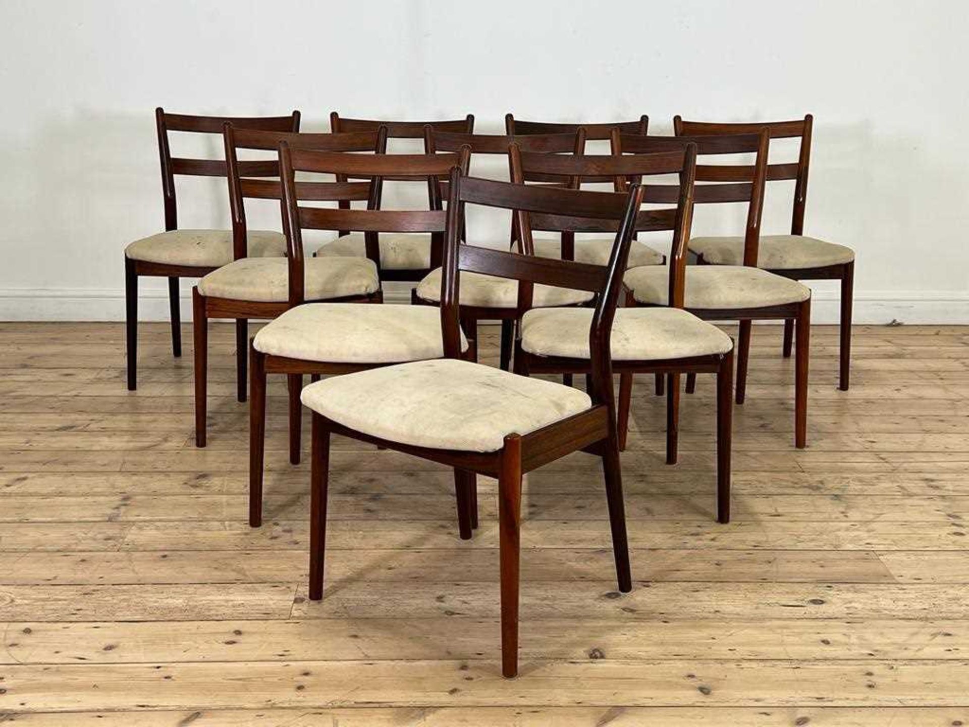 A set of ten Danish 'Model 460' rosewood dining chairs,