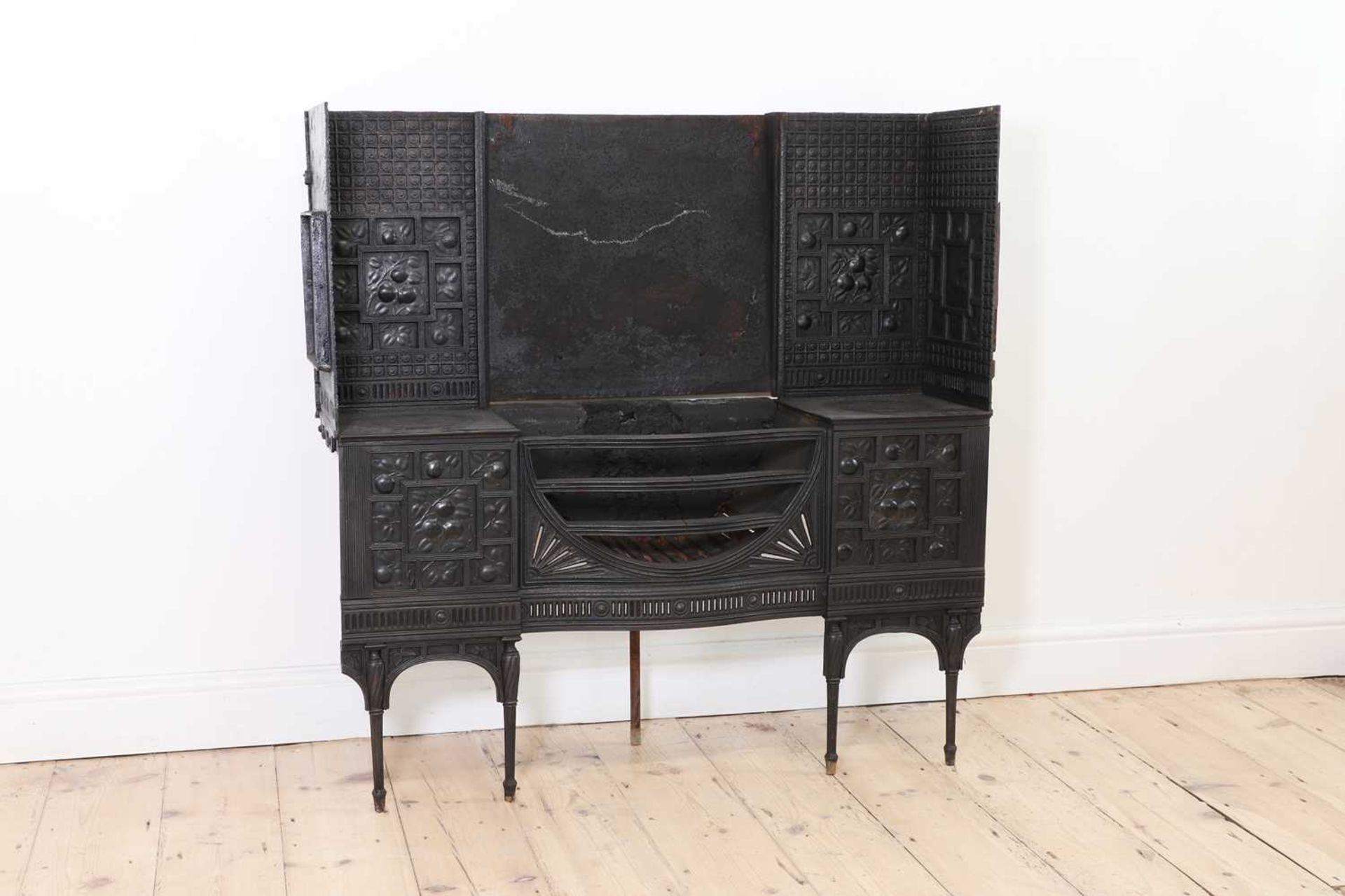 An Aesthetic Coalbrookdale cast iron fireplace, - Image 3 of 10