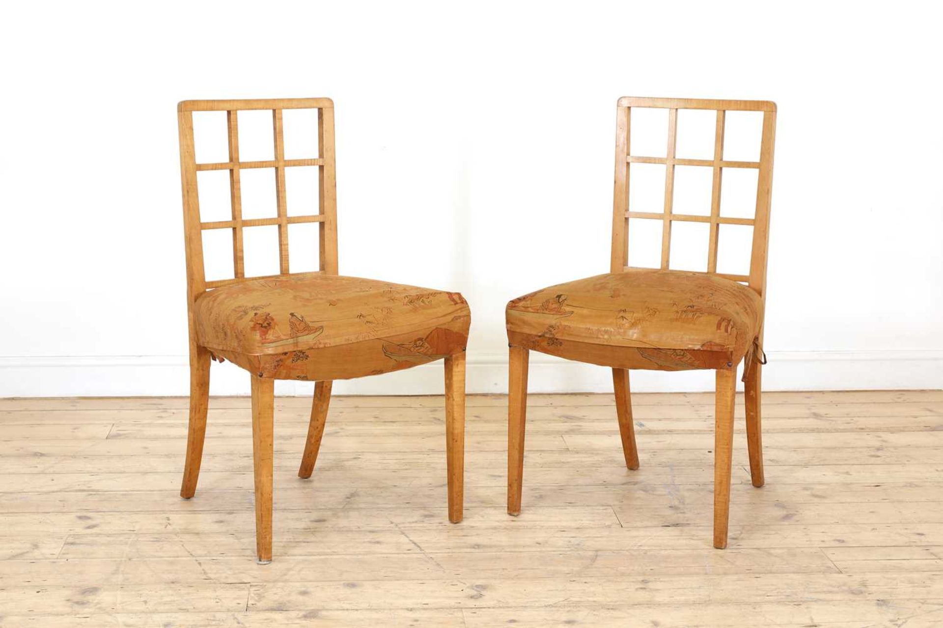 A pair of Art Deco maple chairs,